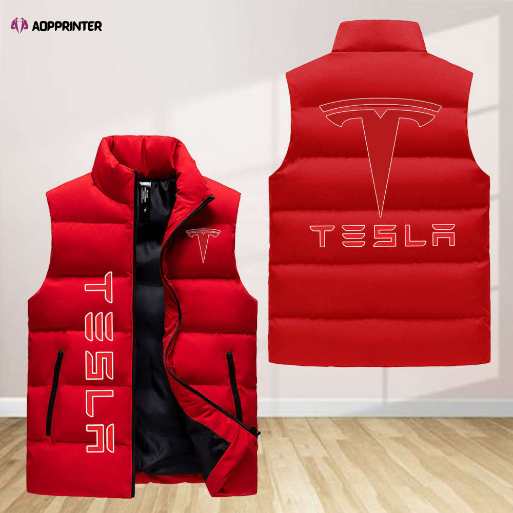 tesla sleeveless puffer jacket custom for fans spj0156