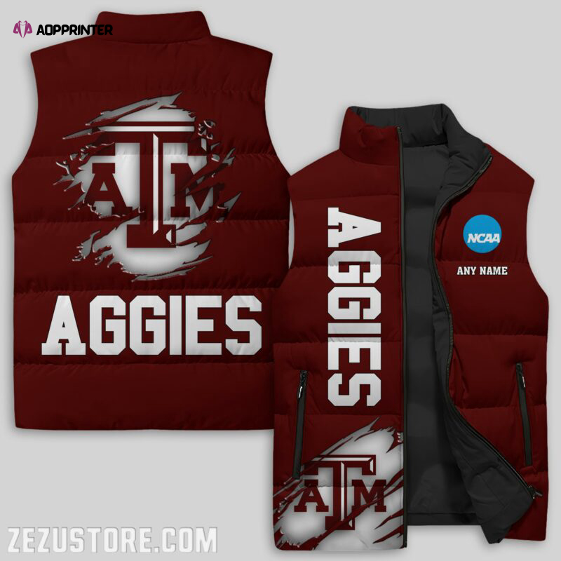 texas a m aggies ncaa sleeveless puffer jacket custom for fans gifts 3