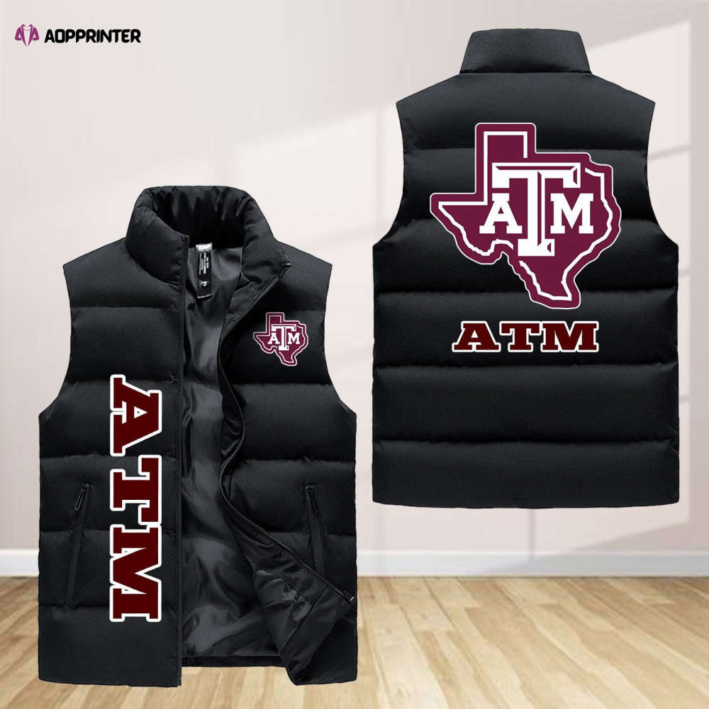 texas a m aggies sleeveless puffer jacket custom for fans gifts