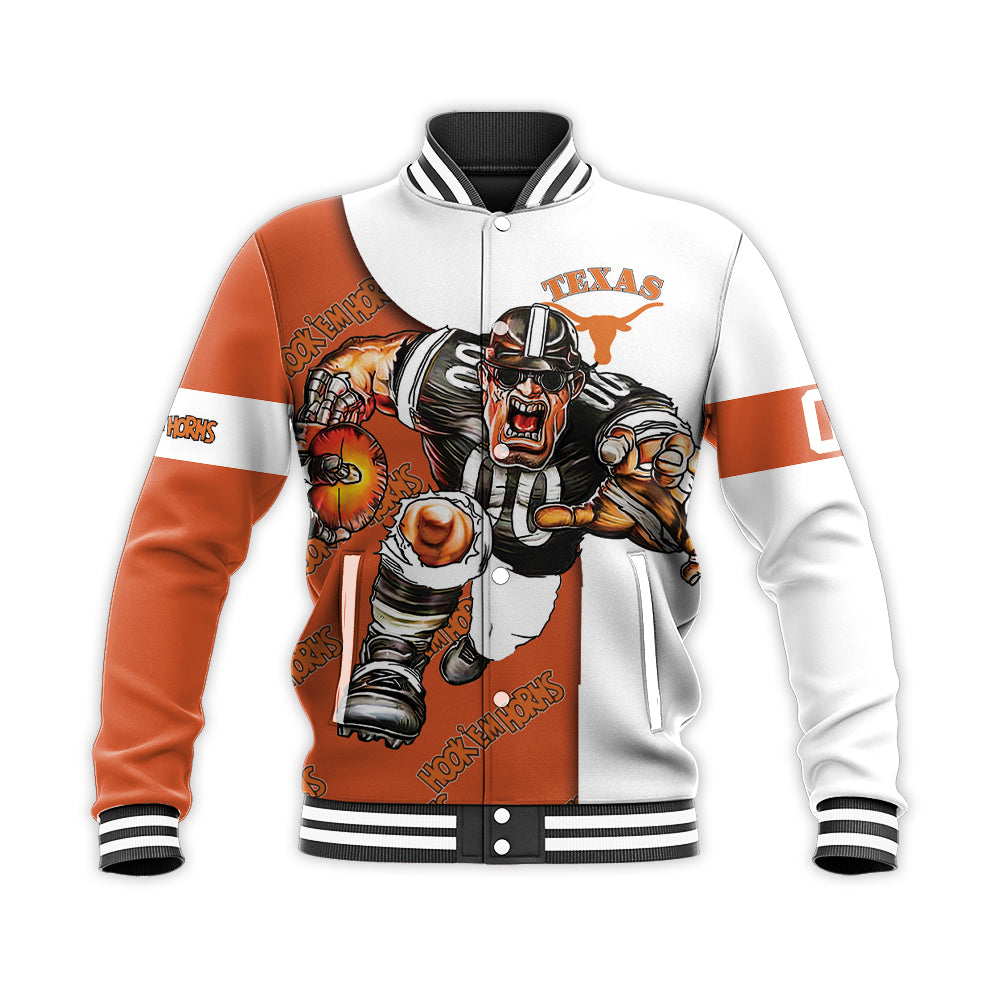 texas longhorns baseball jacket button up zipper hooded all over print football go on gift for fans ncaa h7vfx