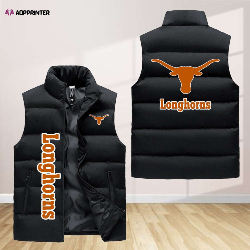 texas longhorns sleeveless puffer jacket custom for fans spj0492