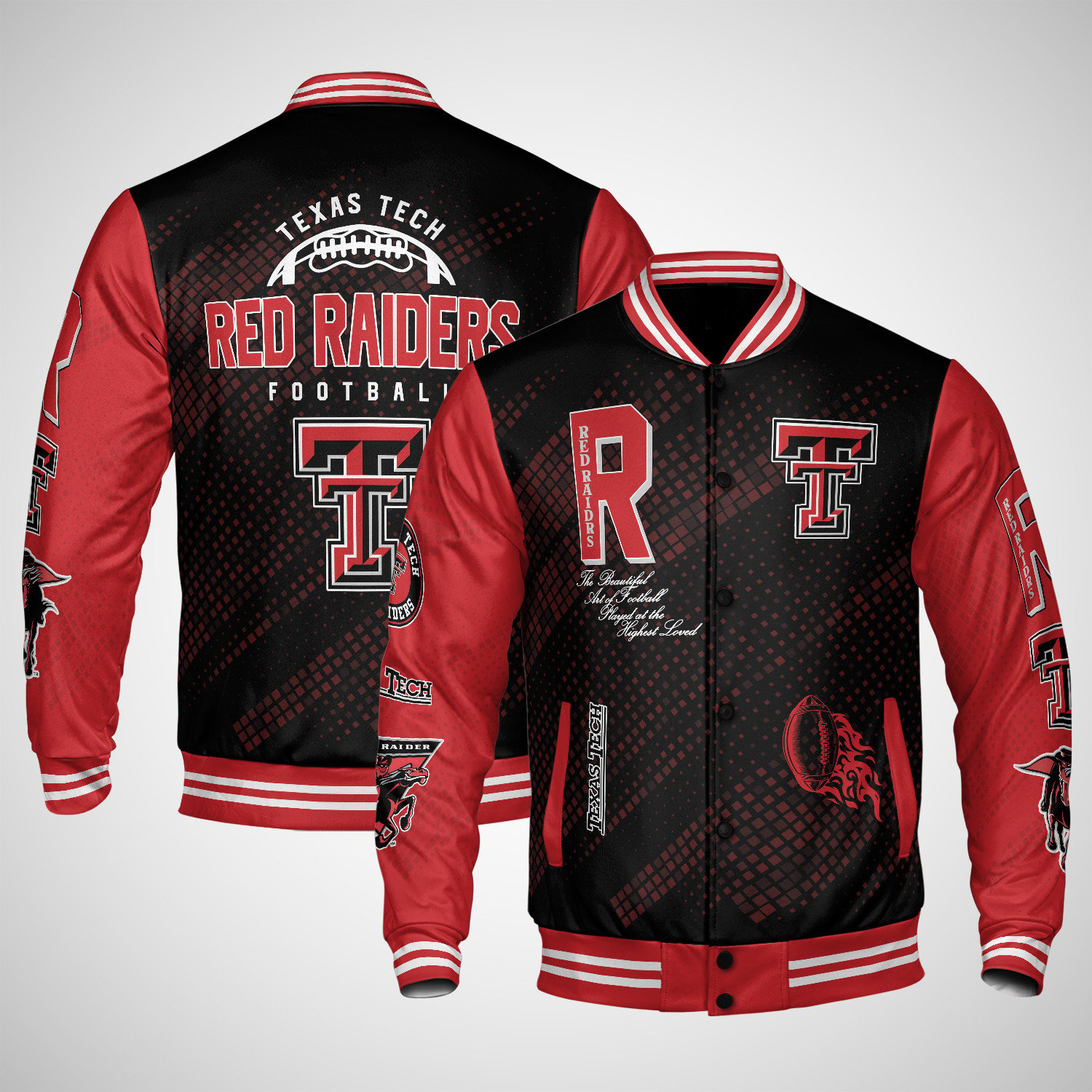 texas tech red raiders varsity jacket baseball jacket all over print wf z5rt8