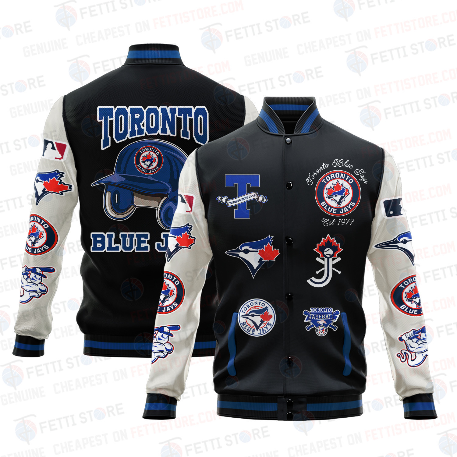 toronto blue jays mlb baseball varsity jacket baseball jacket all over print v2 qdb01