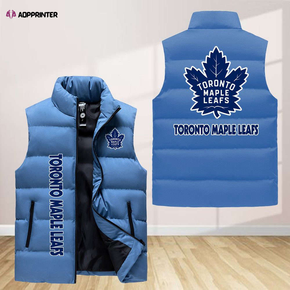 toronto maple leafs sleeveless puffer jacket custom for fans spj0534