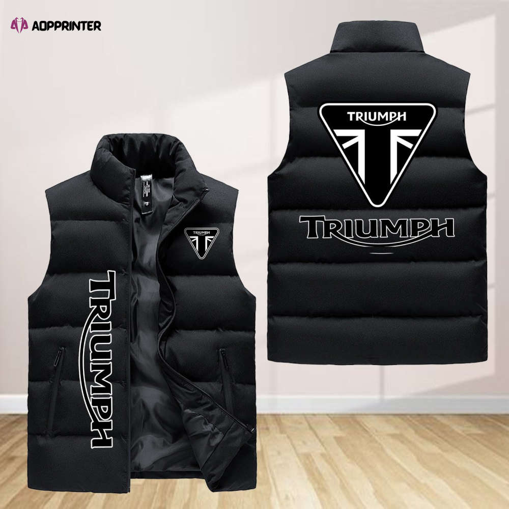 triumph motorcycles sleeveless puffer jacket custom for fans spj0144