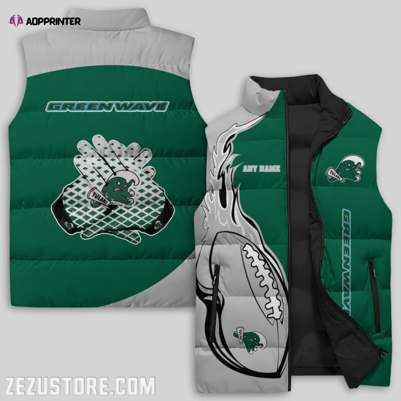 tulane green wave ncaa sleeveless puffer jacket custom for fans spj1961