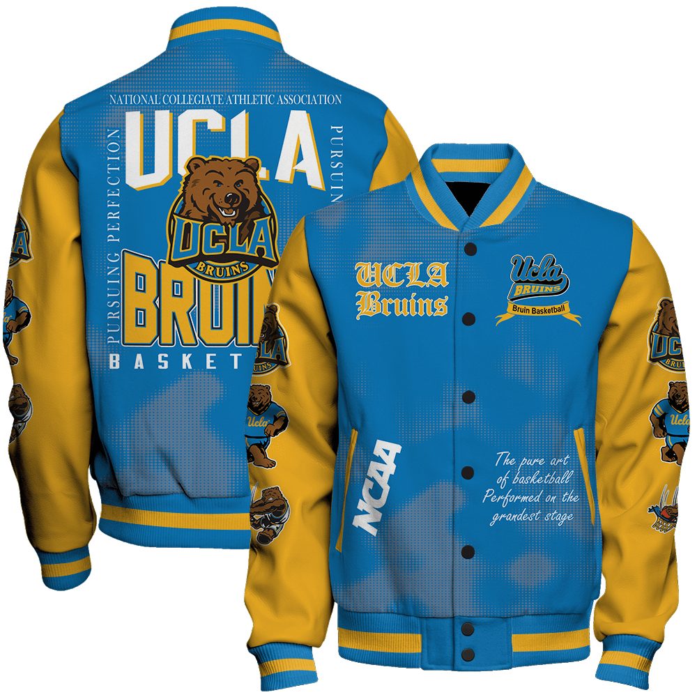 ucla bruins ncaa basketball bruin basketball 3d unisex baseball varsity jacket baseball jacket all over print z8kig