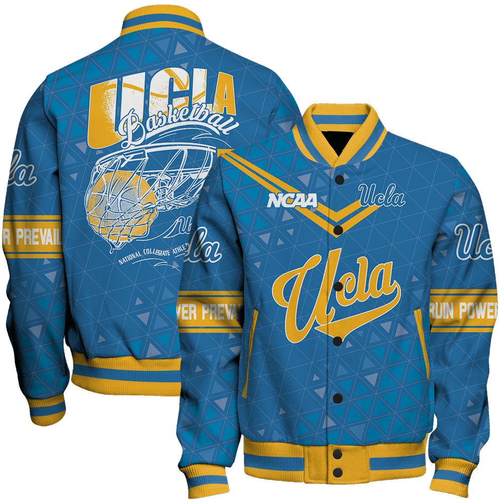 ucla bruins ncaa basketball bruin power prevails 3d unisex baseball varsity jacket baseball jacket all over print c9fpi