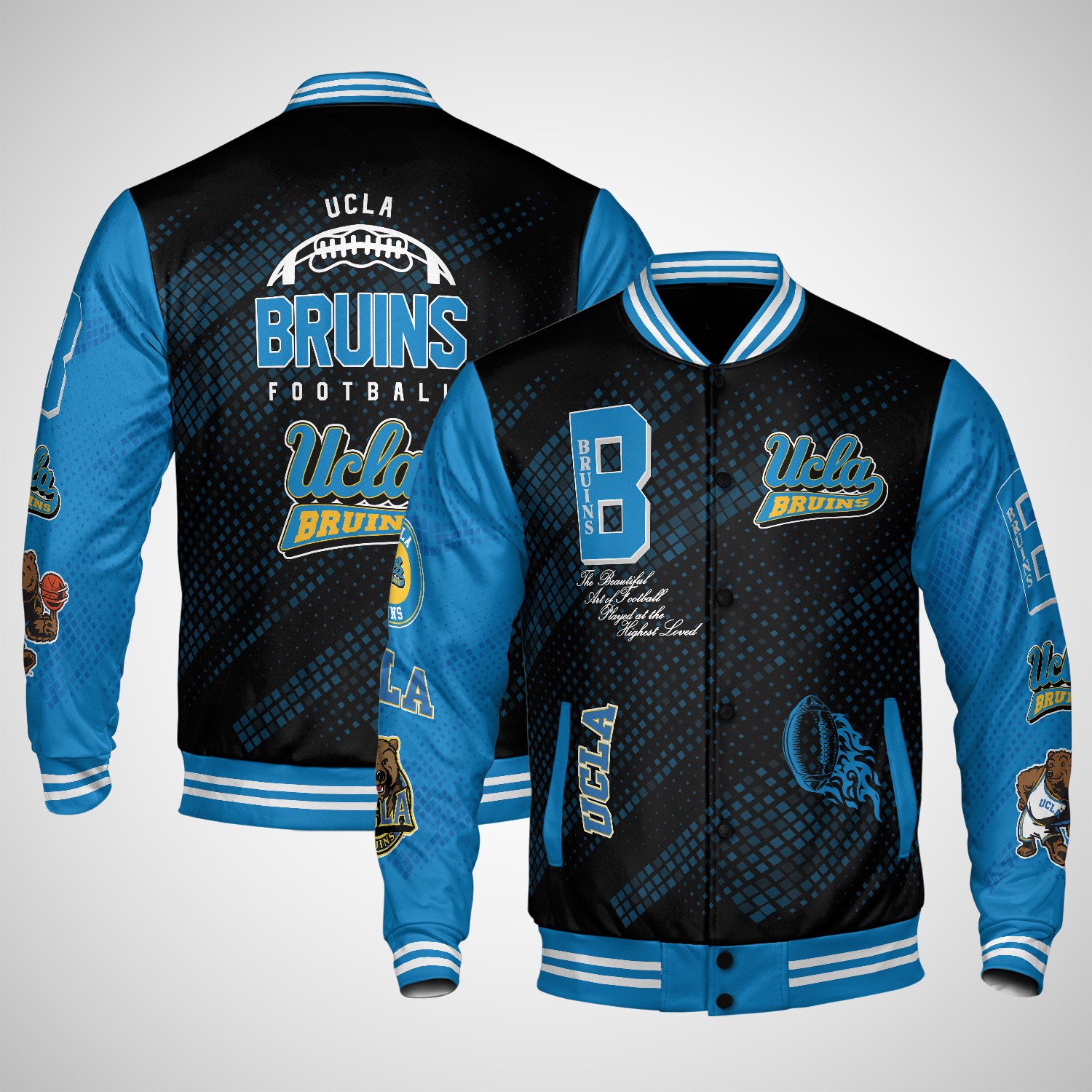 ucla bruins varsity jacket baseball jacket all over print wf munib