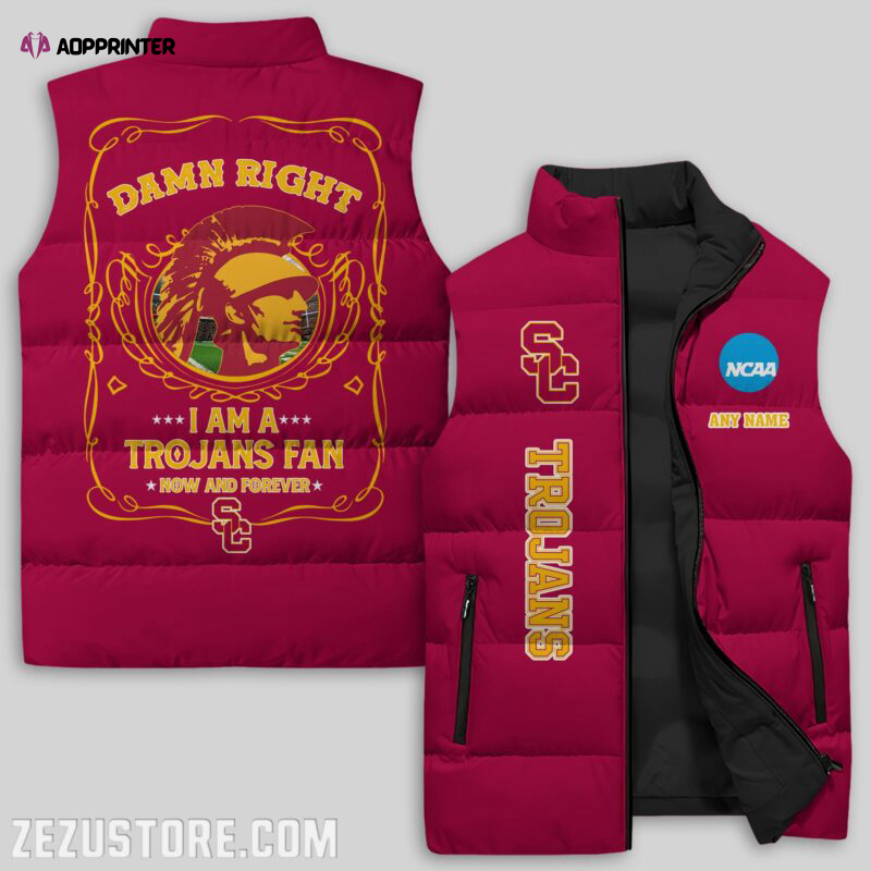 usc trojans ncaa sleeveless puffer jacket custom for fans gifts 6