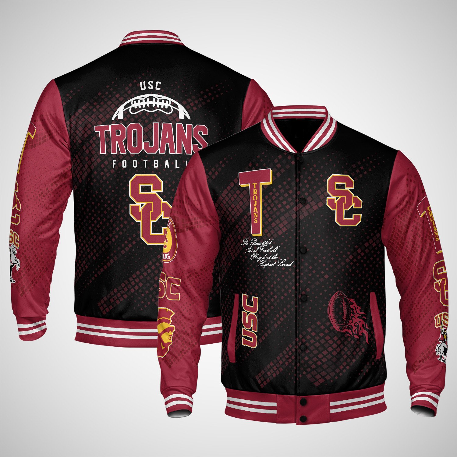 usc trojans varsity jacket baseball jacket all over print wf 5viwf