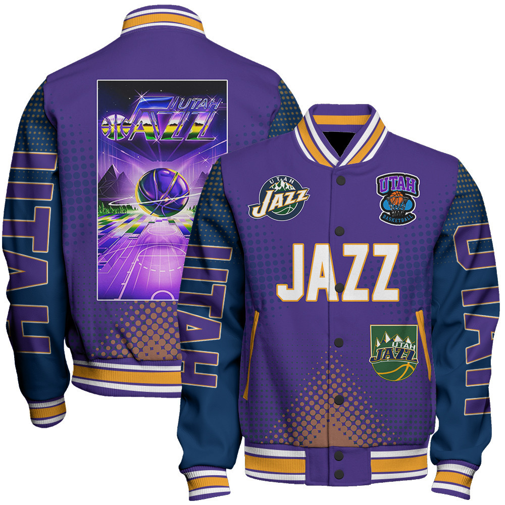 utah jazz nba baseball varsity jacket baseball jacket all over print stm v18 urfrs