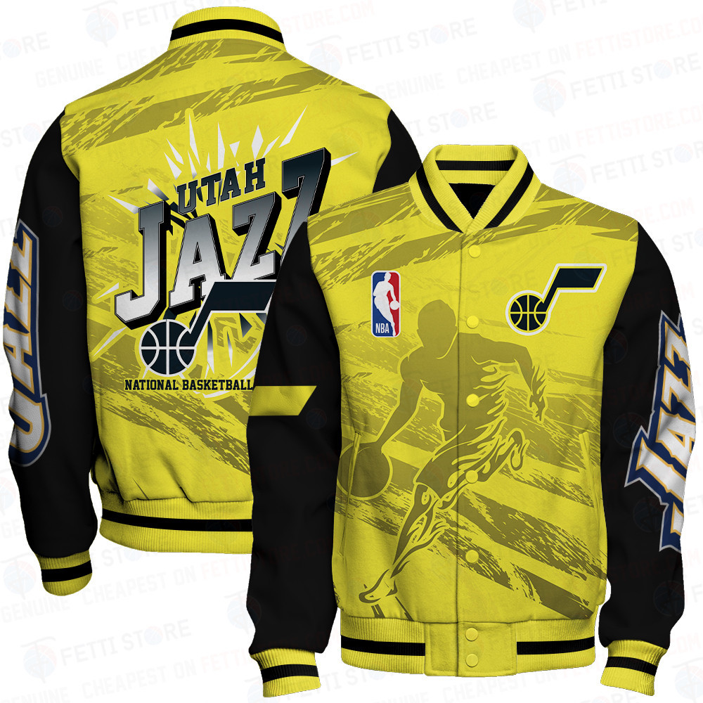 utah jazz nba design print baseball varsity jacket baseball jacket all over print sfat v27 rpadh