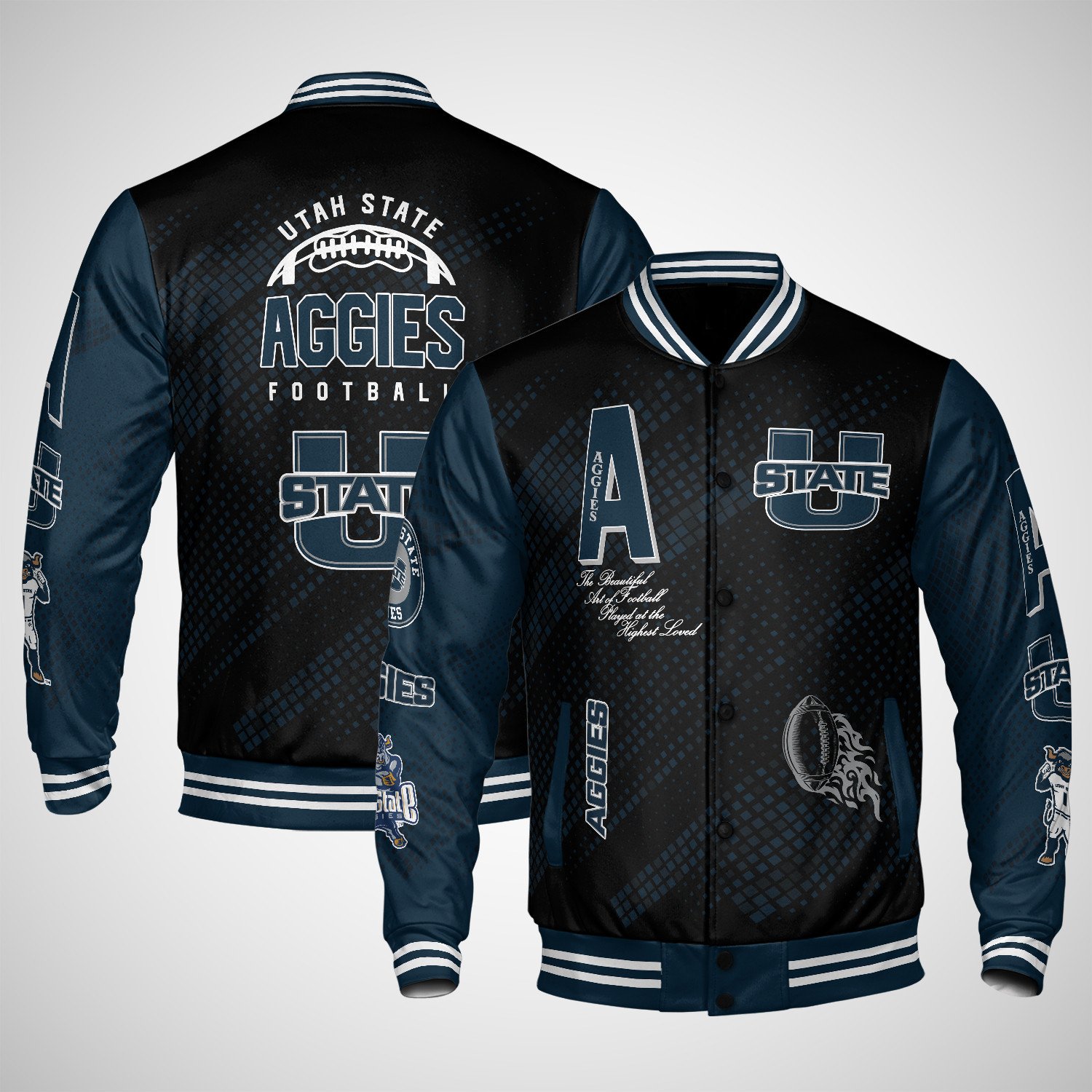 utah state aggies varsity jacket baseball jacket all over print wf aqrou