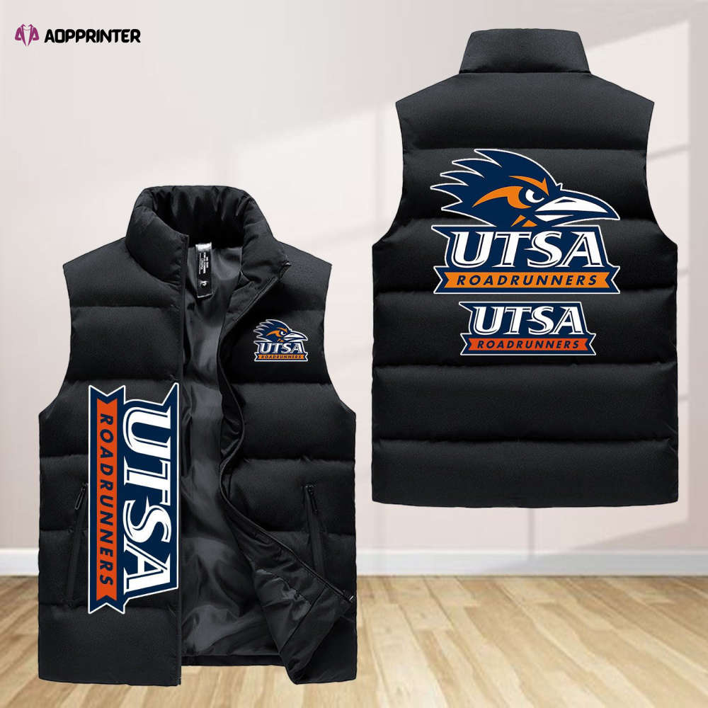 utsa roadrunners sleeveless puffer jacket custom for fans gifts