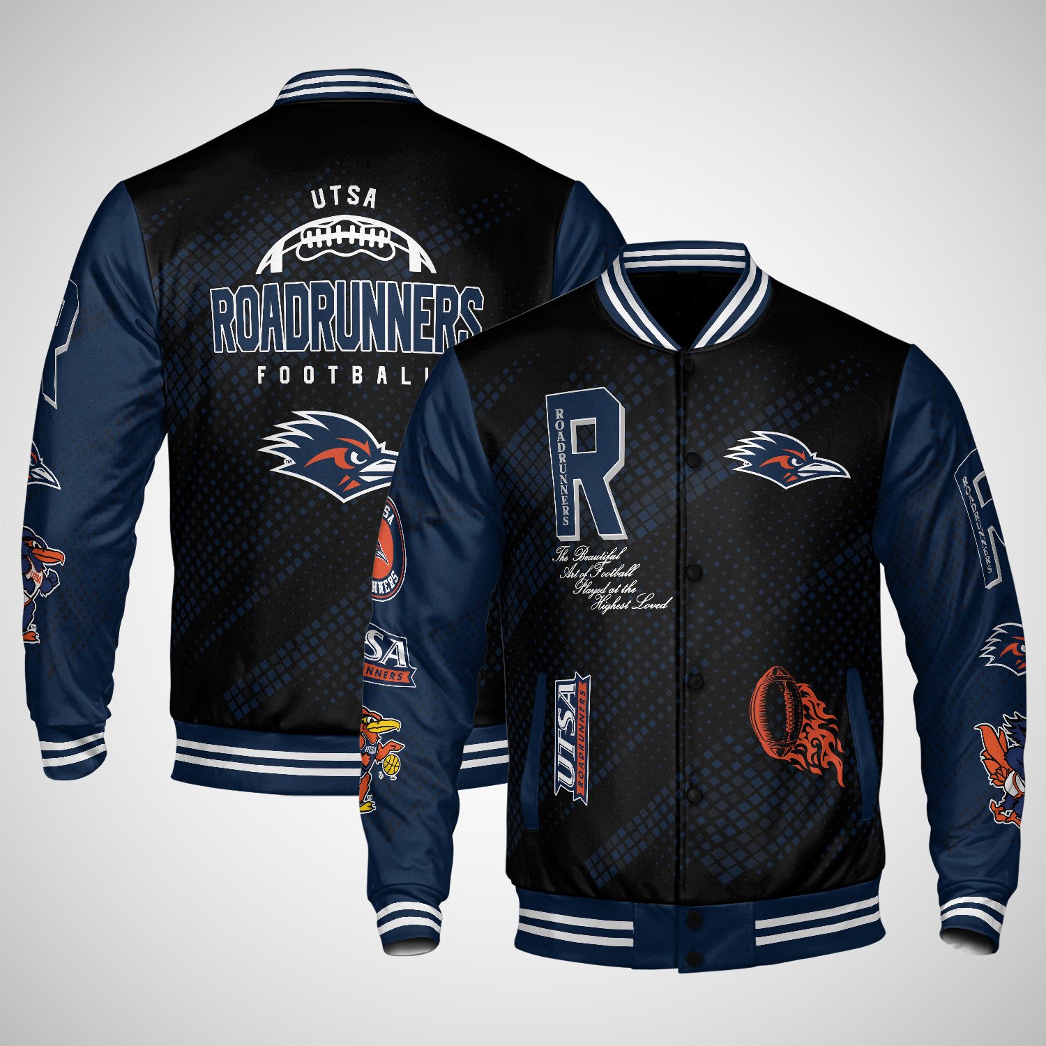 utsa roadrunners varsity jacket baseball jacket all over print wf sy0v6