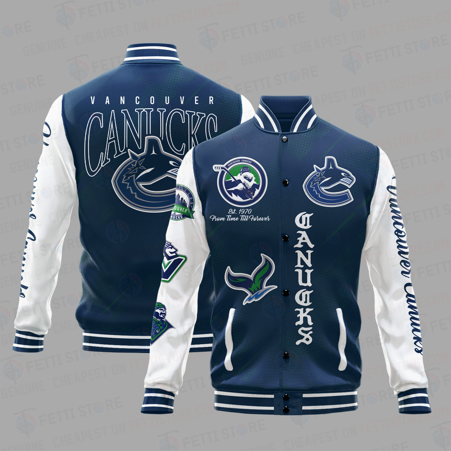 vancouver canucks nhl baseball varsity jacket baseball jacket all over print sh1 v1 oiqbh