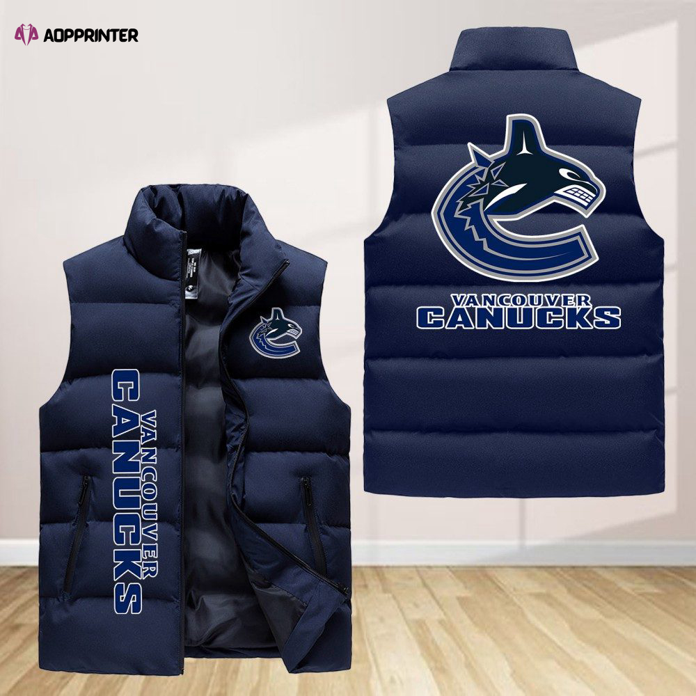 vancouver canucks sleeveless puffer jacket custom for fans spj0542