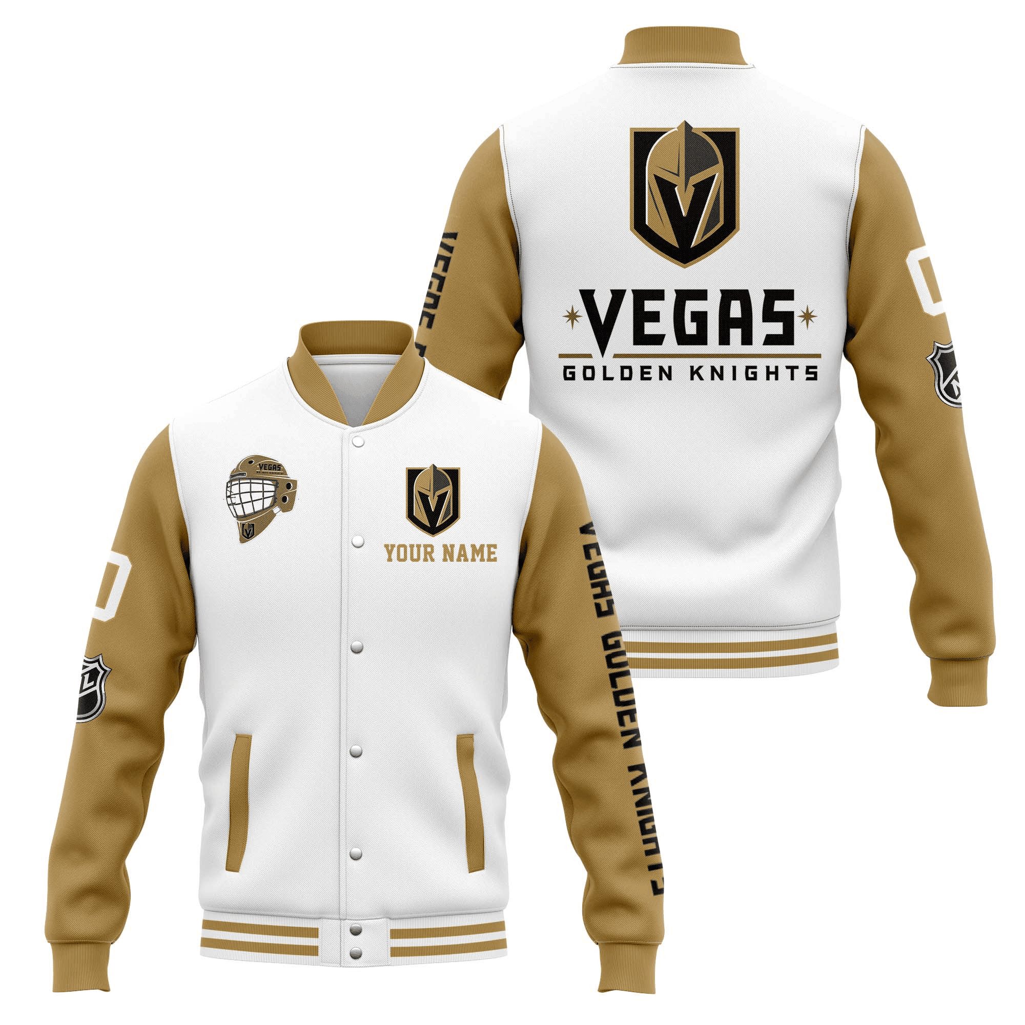 vegas golden knights custom name and number nhl baseball baseball varsity jacket baseball jacket all over print gdmxd