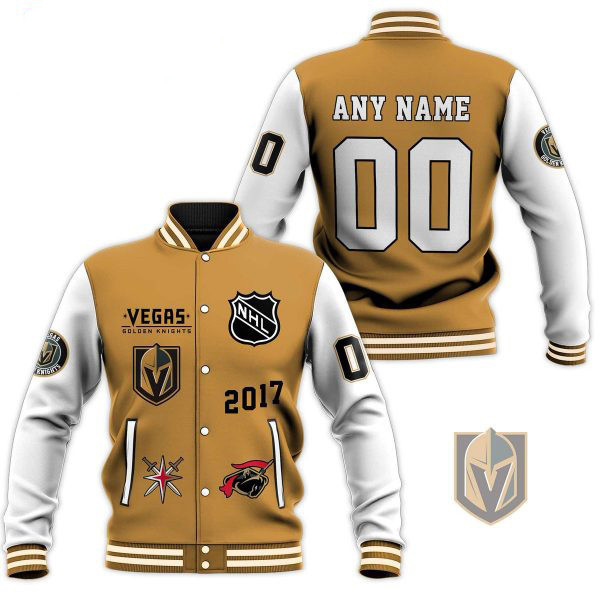 vegas golden knights nhl custom name and number baseball varsity jacket baseball jacket all over print tchfh