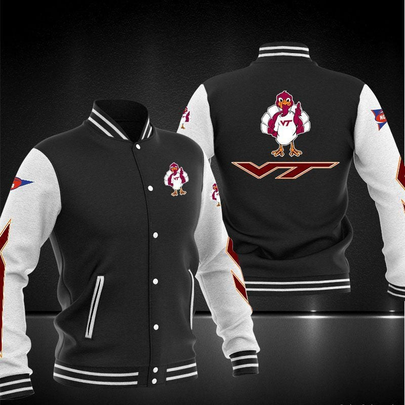 virginia tech hokies ncaa baseball varsity jacket baseball jacket all over print gxc9h