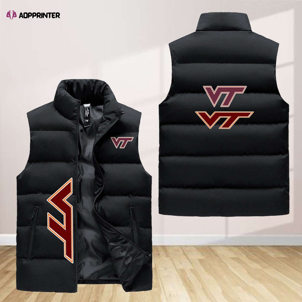 virginia tech hokies sleeveless puffer jacket custom for fans gifts