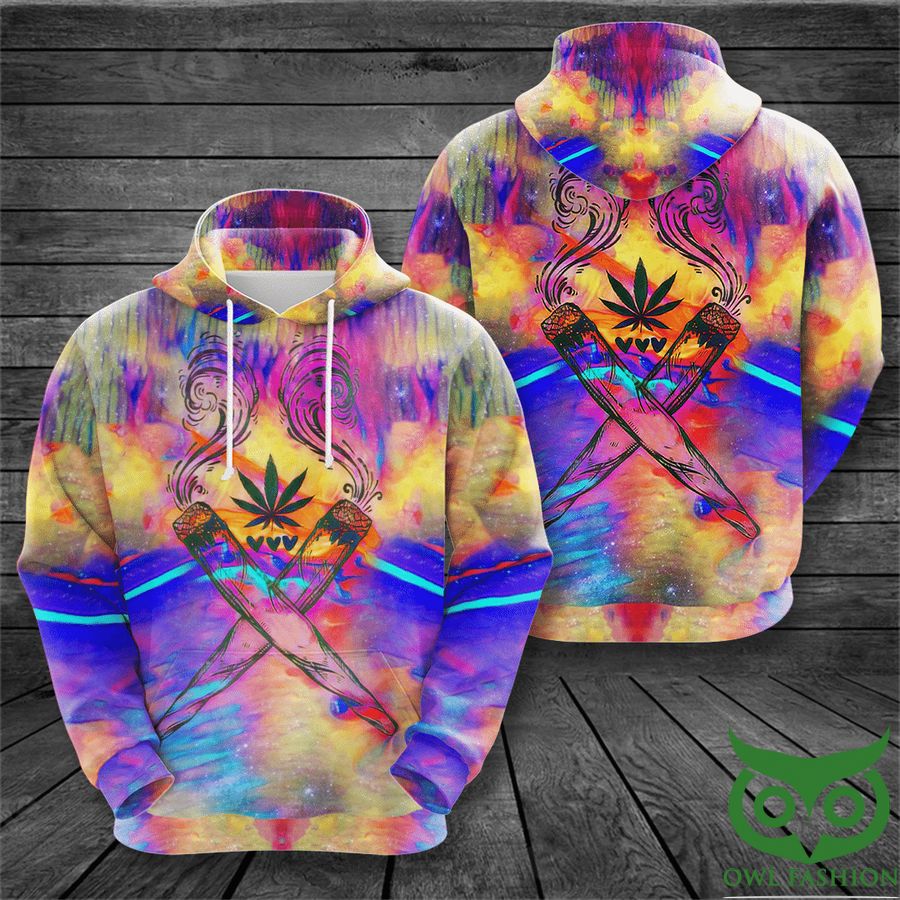 vlmq5WYg 3 Weed Cigarettes Colorful Gradient 3D Hoodie