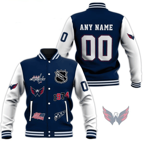 washington capitals nhl custom name and number baseball varsity jacket baseball jacket all over print gfnc5