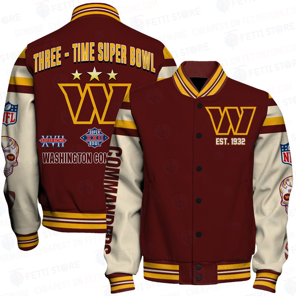 washington commanders nfl baseball varsity jacket baseball jacket all over print sfat v2 n11a3