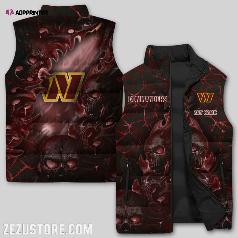 washington commanders nfl sleeveless puffer jacket custom for fans gifts 6