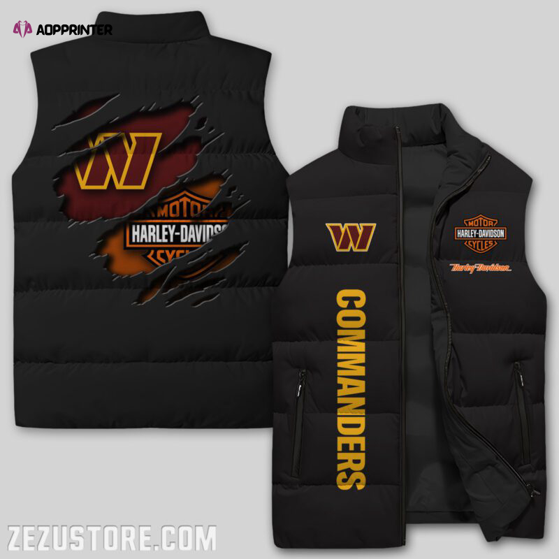 washington commanders nfl sleeveless puffer jacket custom for fans spj1220