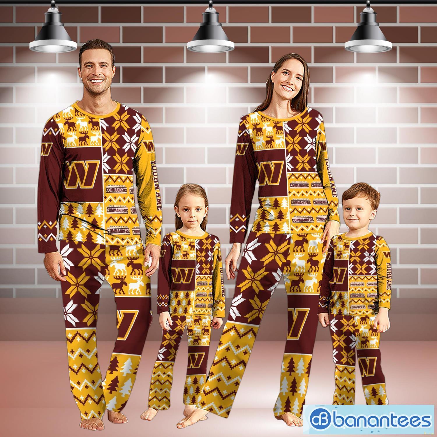 washington commanders pajamas set christmas snowflake pattern pajamas christmas gift for family