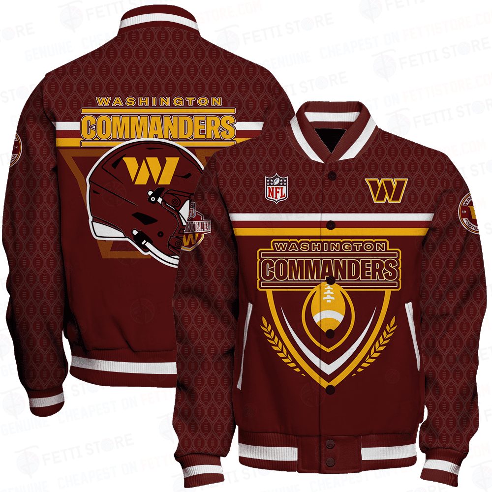 washington commanders traditional football pattern baseball varsity jacket baseball jacket all over print uadwy