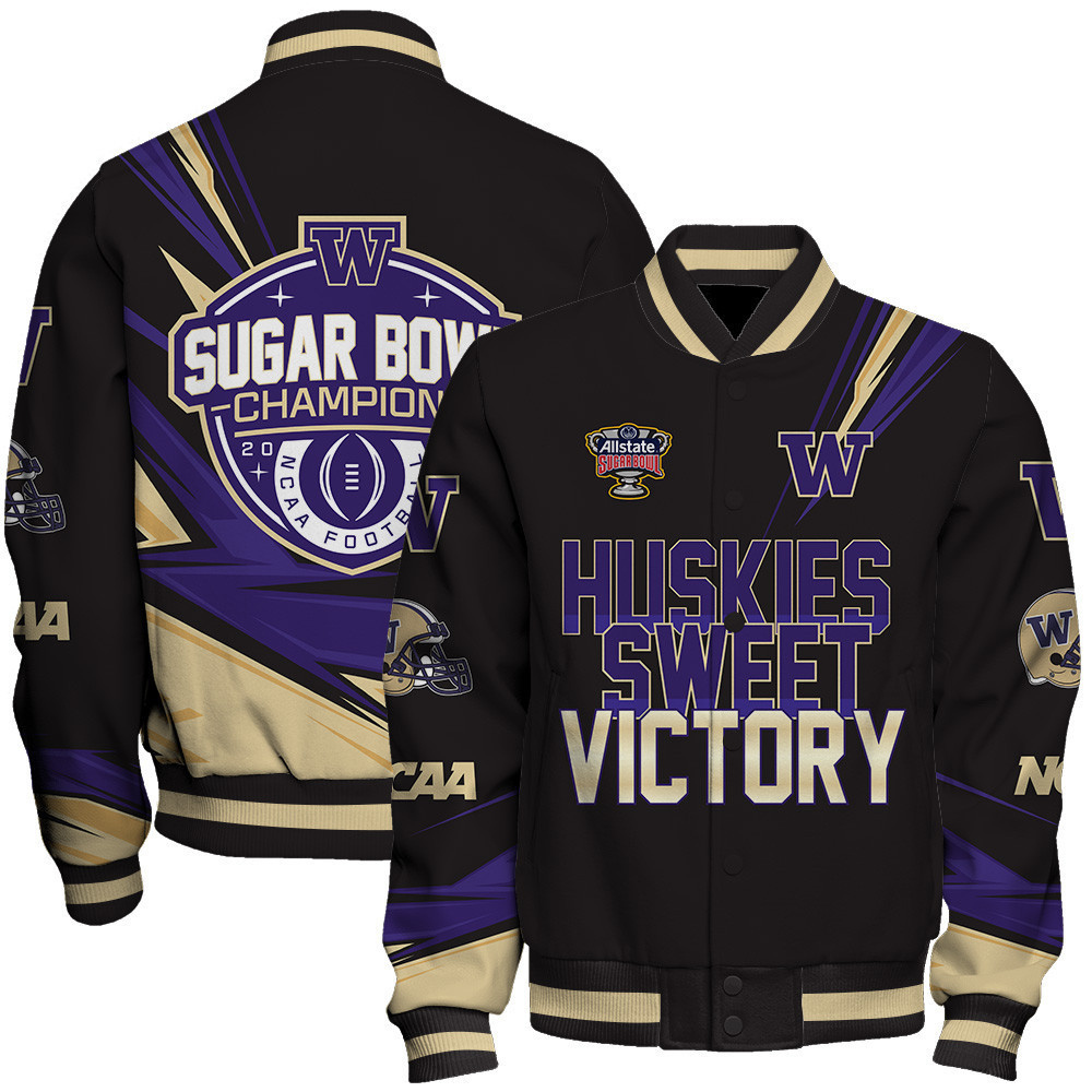 washington huskies 2024 sugar bowl ncaa huskies sweet victory baseball varsity jacket baseball jacket all over print w6ikl