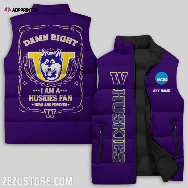 washington huskies ncaa sleeveless puffer jacket custom for fans gifts 3