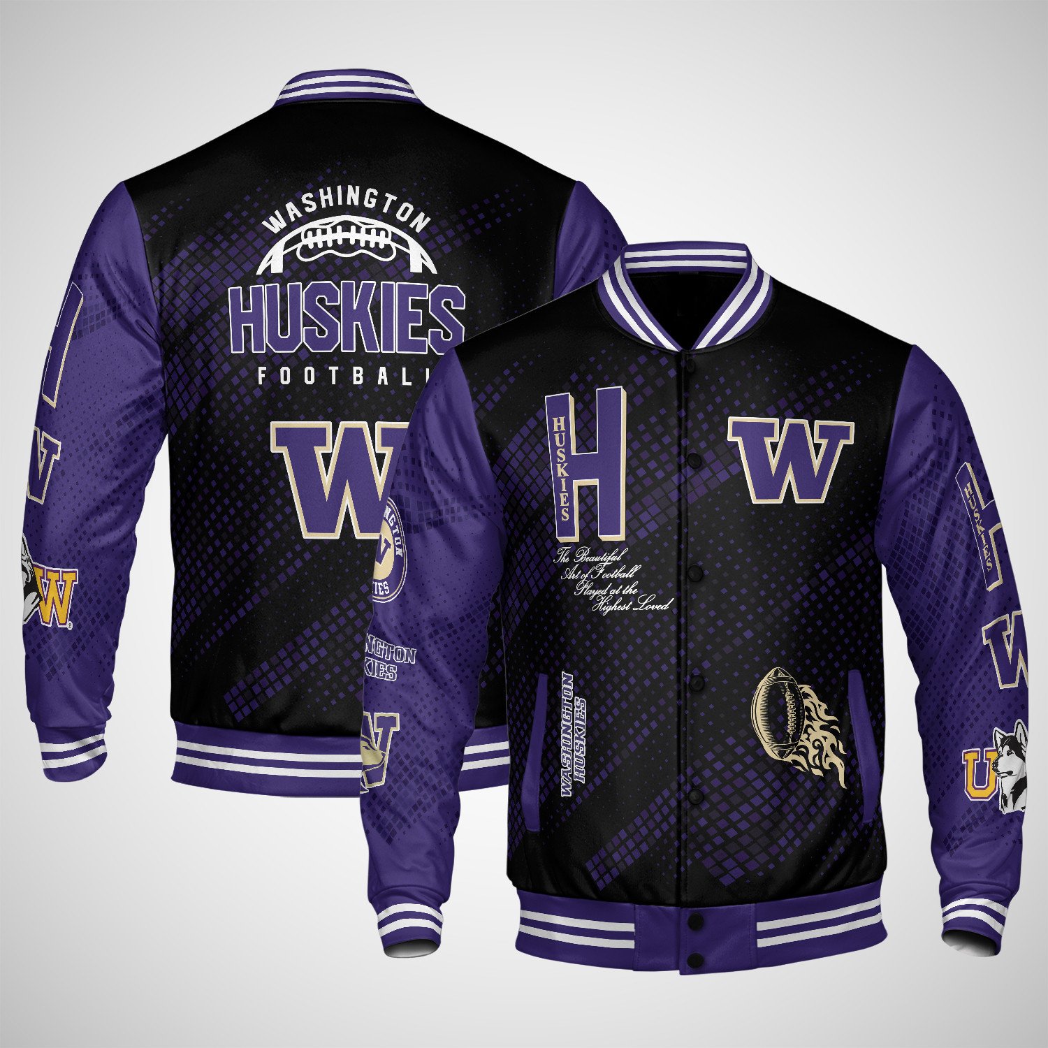 washington huskies varsity jacket baseball jacket all over print wf 4i8el