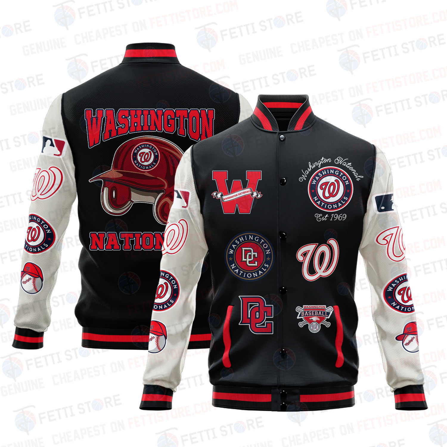 washington nationals mlb baseball varsity jacket baseball jacket all over print v2 07snd