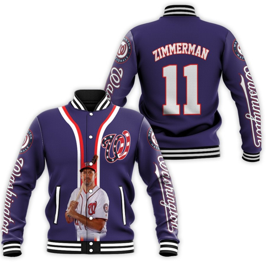 washington nationals ryan zimmerman 11 legendary captain baseball purple 3d designed allover gift for nationals fans baseball jacket button up zipper hooded all over print mlb hashv