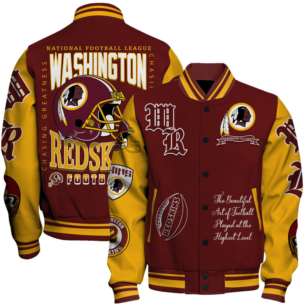 washington redskins nfl 2024 national football conference unisex baseball varsity jacket baseball jacket all over print v3 nil9p