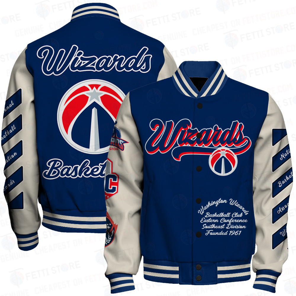 washington wizards nba baseball varsity jacket baseball jacket all over print sfat v14 pi21c