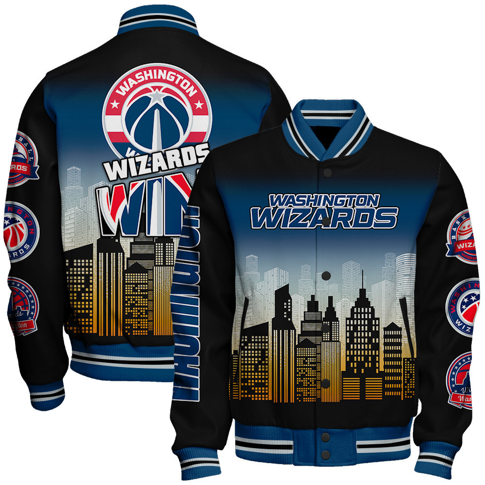 washington wizards nba baseball varsity jacket baseball jacket all over print stm v16 lpukc