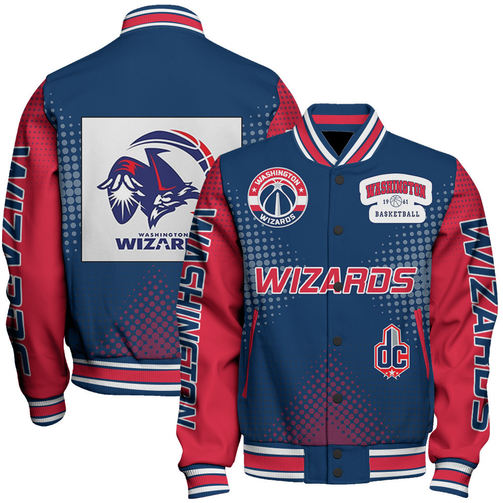 washington wizards nba baseball varsity jacket baseball jacket all over print stm v18 pvrpa