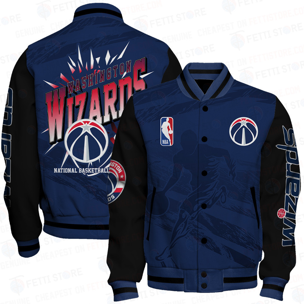 washington wizards nba print baseball varsity jacket baseball jacket all over print sfat v27 9g2ed