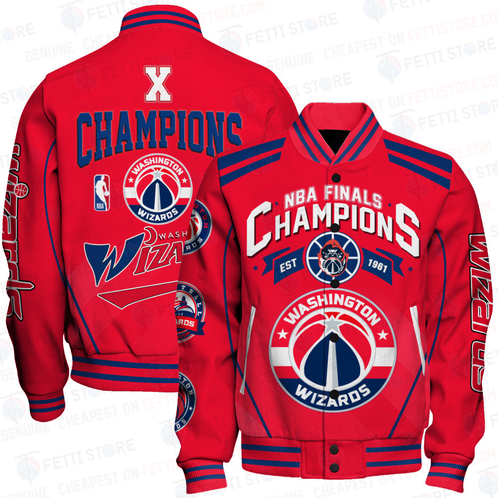 washington wizards x champions basketball team print baseball varsity jacket baseball jacket all over print sfat v24 jm8bt