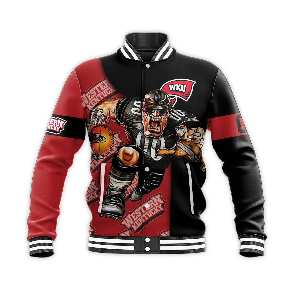 western kentucky hilltoppers baseball jacket button up zipper hooded all over print football go on gift for fans ncaa r9bgm