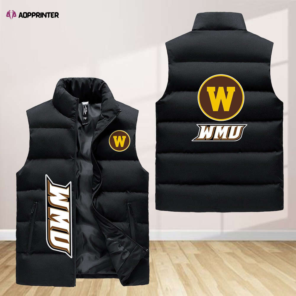 western michigan broncos sleeveless puffer jacket custom for fans gifts