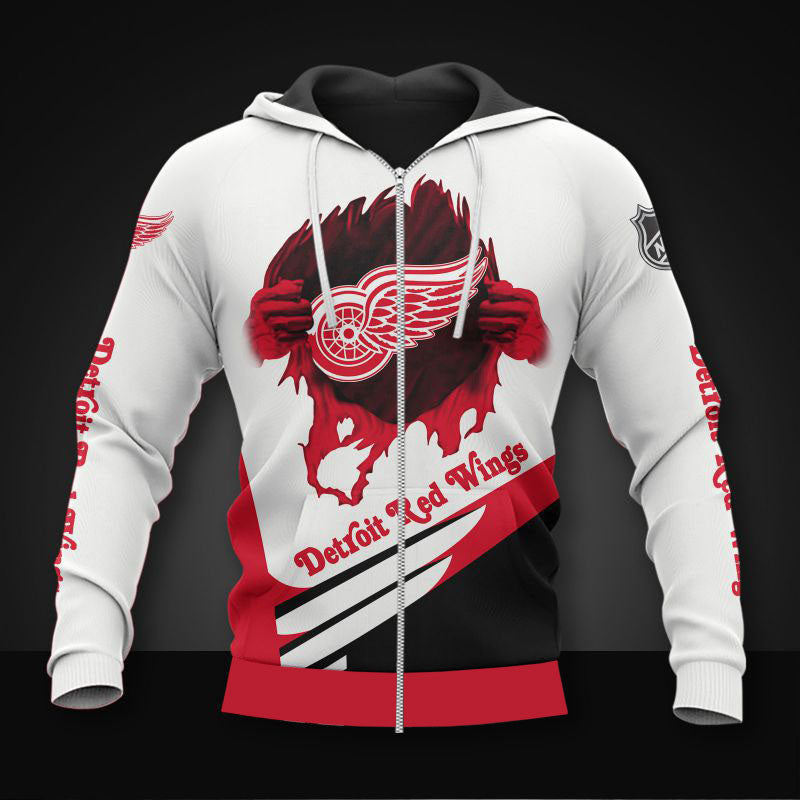 white detroit red wings zipper hoodies pullover print 3d nhl 7721 eg8am