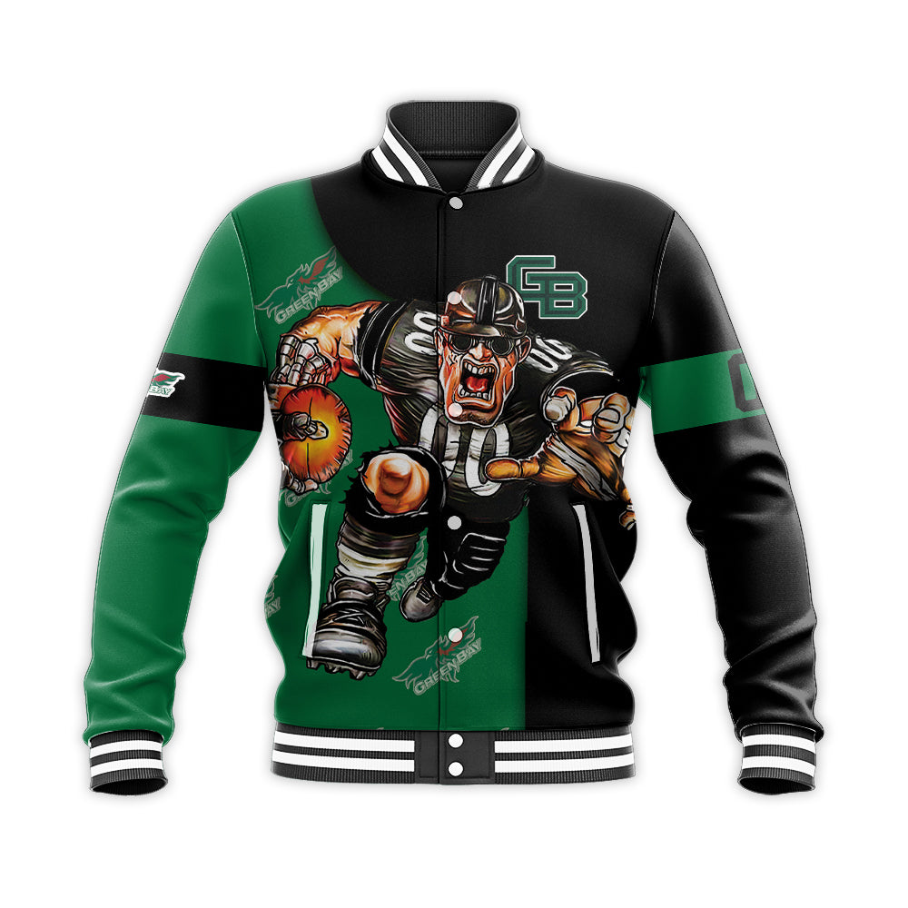 wisconsin green bay phoenix baseball jacket button up zipper hooded all over print football go on gift for fans ncaa qdftv