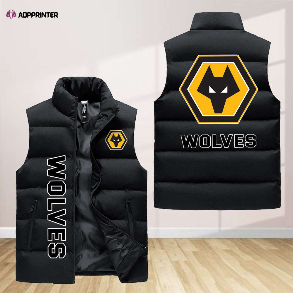 wolverhampton wanderers f c sleeveless puffer jacket custom for fans gifts