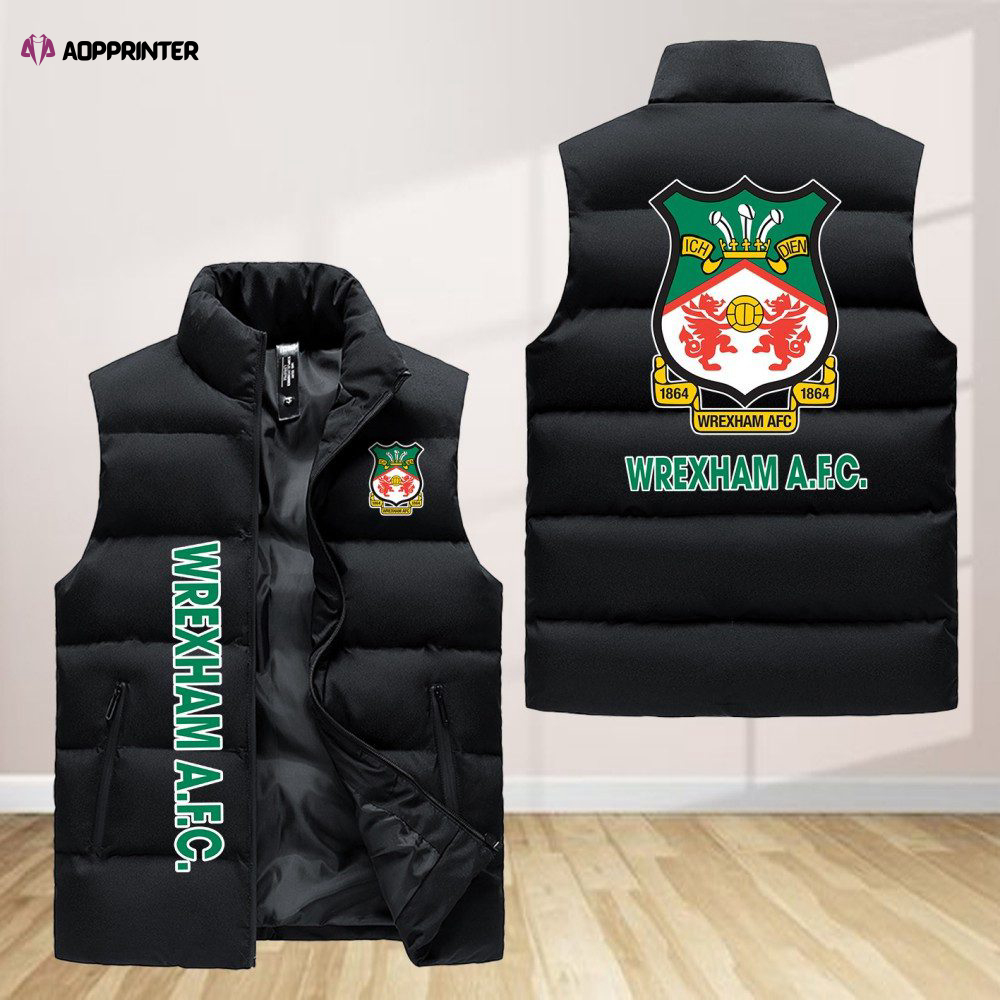 wrexham afc sleeveless puffer jacket custom for fans gifts